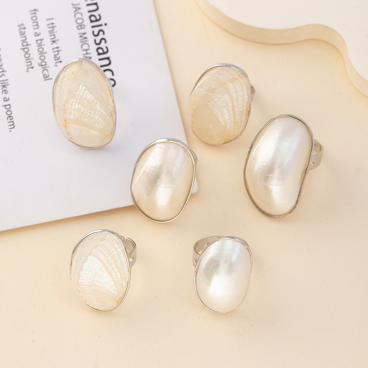 Vintage Fashion Outlet - Anillos de concha gruesa Vintage para