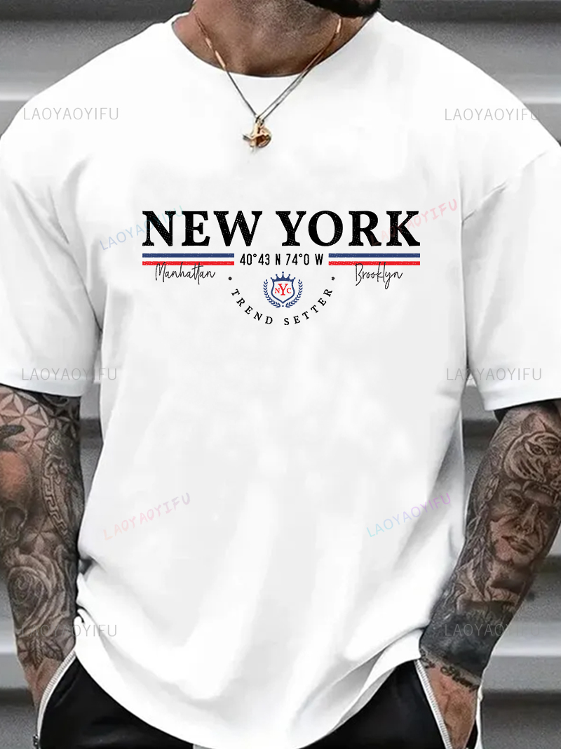 Vintage Fashion York - Camiseta con gráfico de letras de