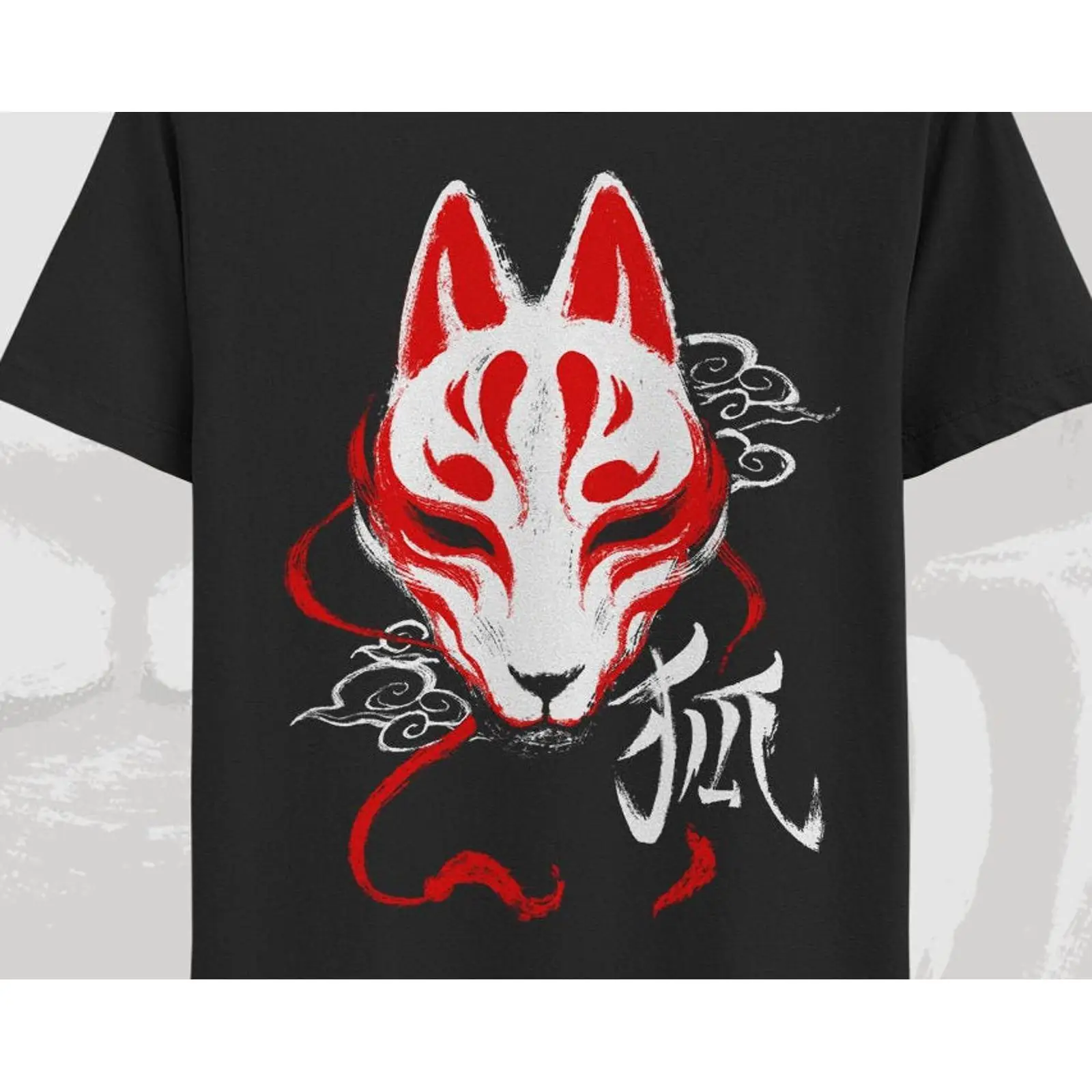 Vintage Fashion Tokyo - Camiseta con máscara de Kitsune, camiseta