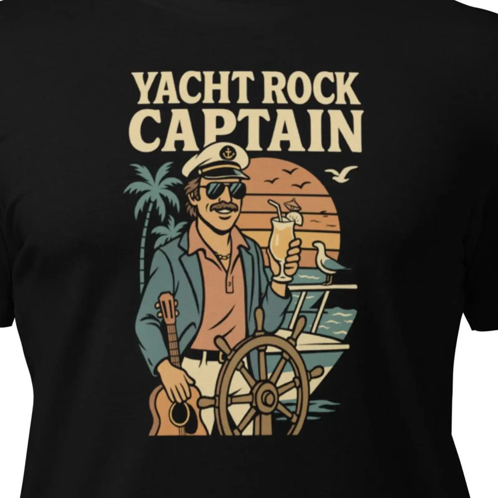 Vintage Yacht Fashion - Camiseta Yacht Rock Captain, estilo retro