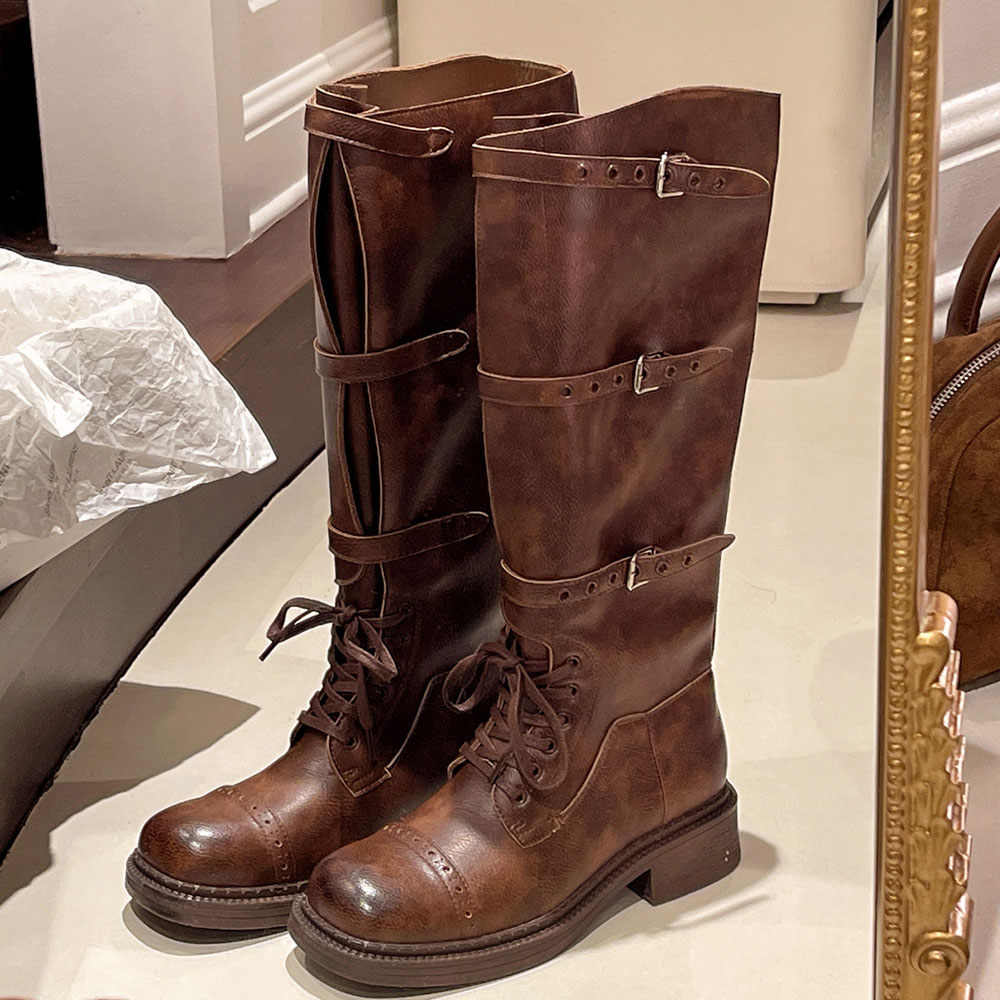 Vintage Fashion Style - Botas hasta la rodilla para Mujer,