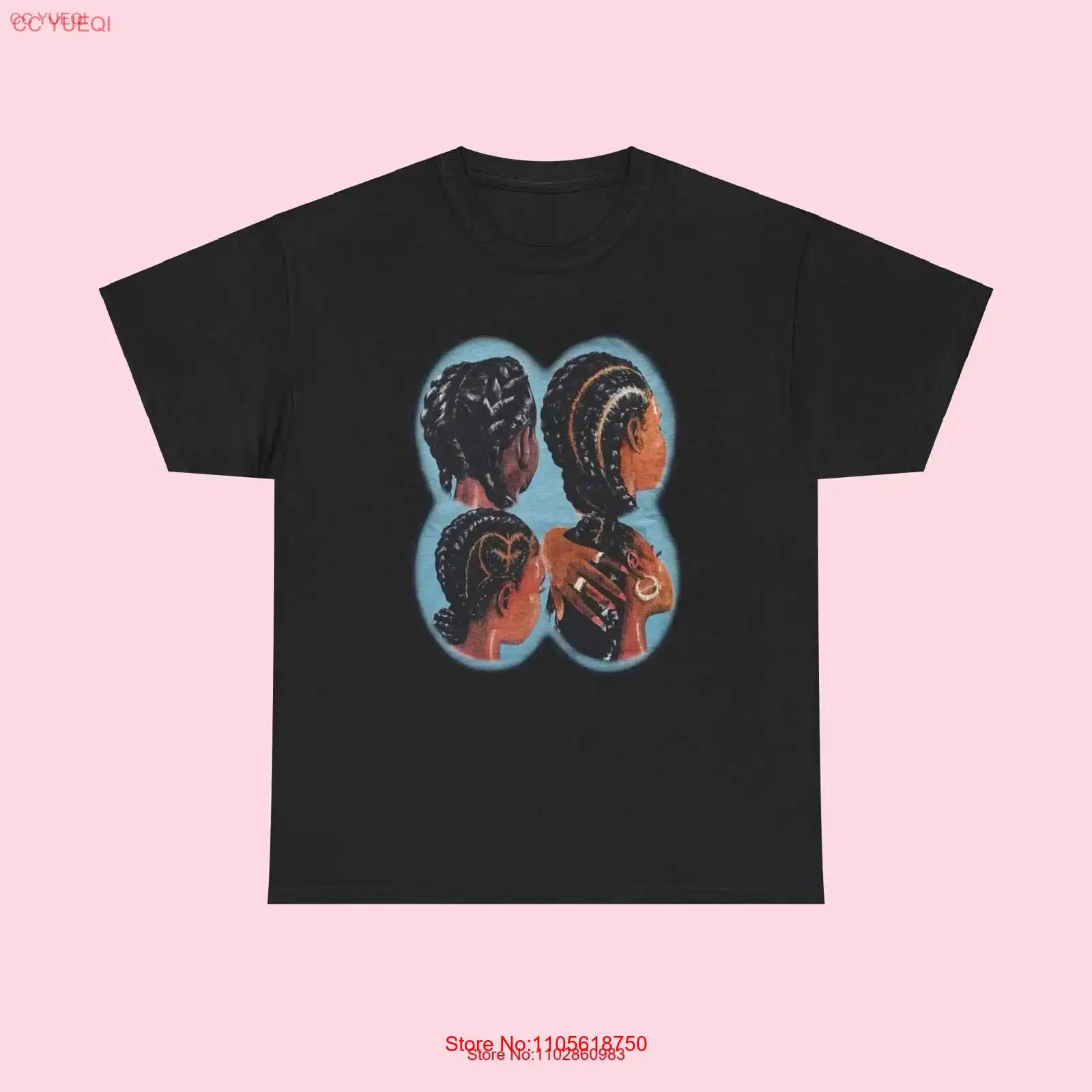 Vintage Fashion Pinterest - Camiseta negra con estampado de trenzas,