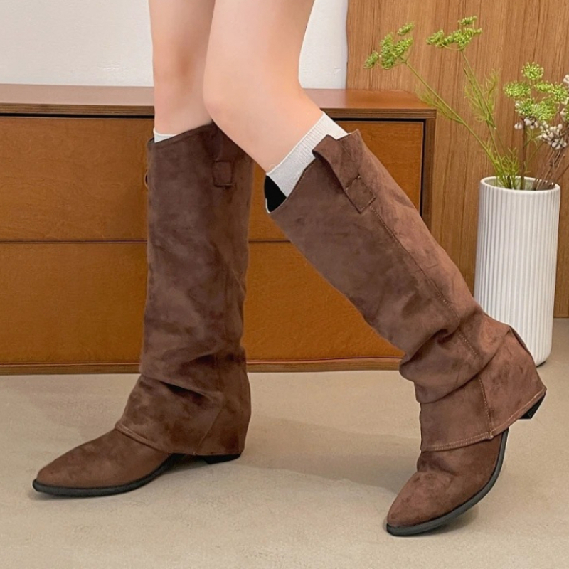 Vintage Fashion Style - Botas hasta la rodilla de tacón