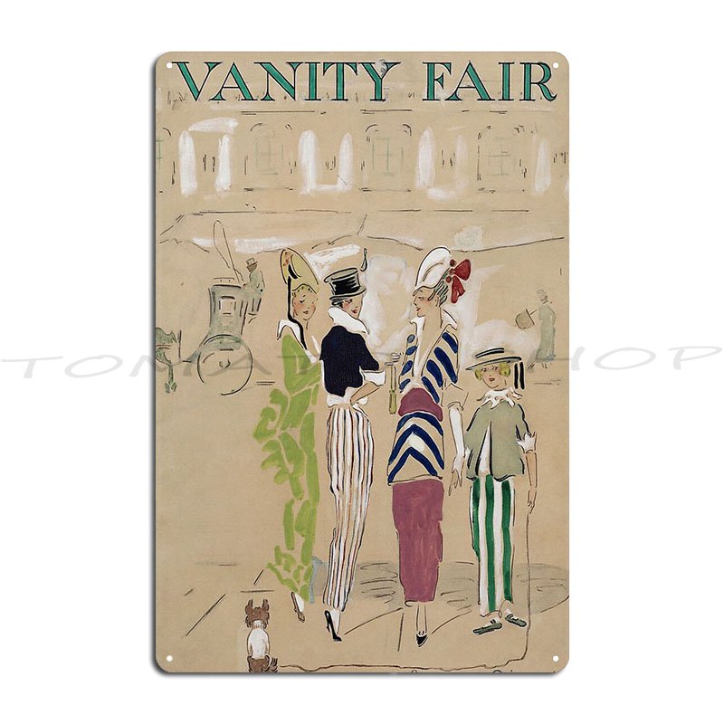 Vintage Fashion Magazine Covers - Placa Metálica Decorativa con Diseño de