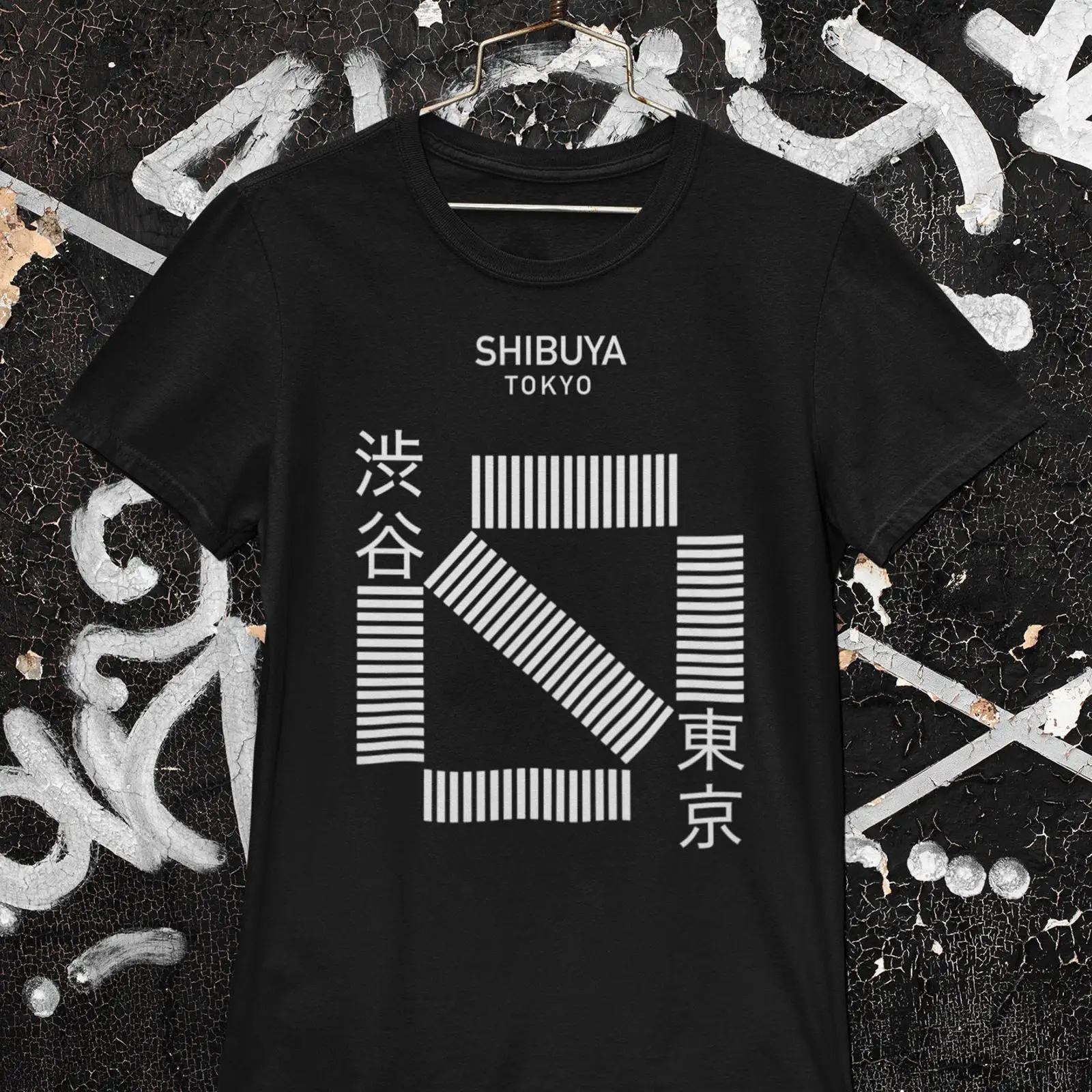 Vintage Fashion Tokyo - Camiseta minimalista japonesa Shibuya Crossing de