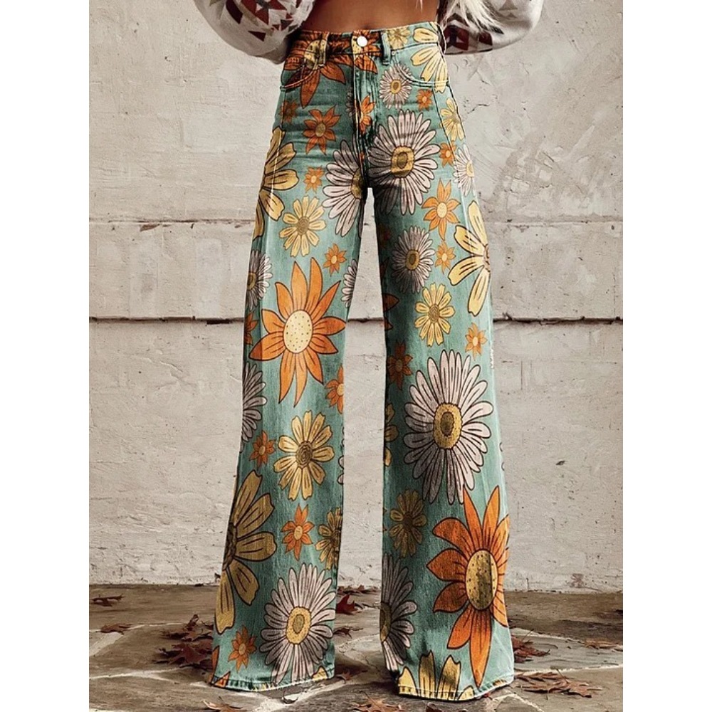 Wide Leg Trouser 70S - Pantalones Anchos de Cintura Alta con