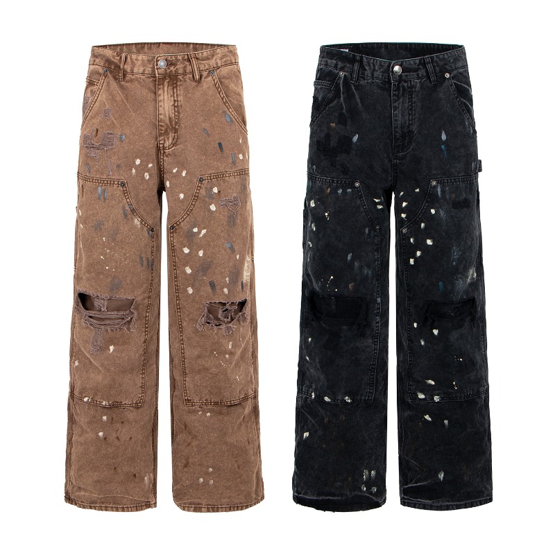 Vintage Fashion In Japan - Pantalones Vaqueros Anchos Rotos Estilo Retro