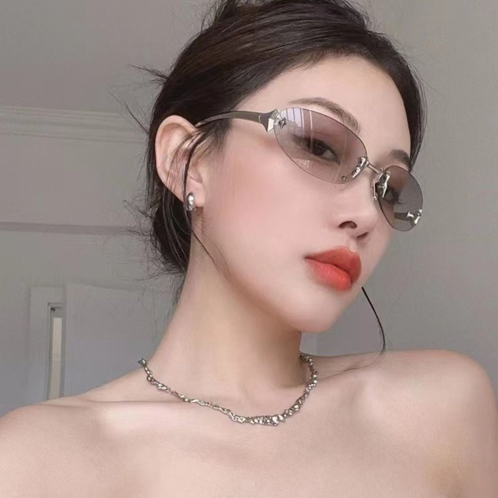 Gafas de sol sin marco estilo  - Vintage Fashion Style Female reseña y precio