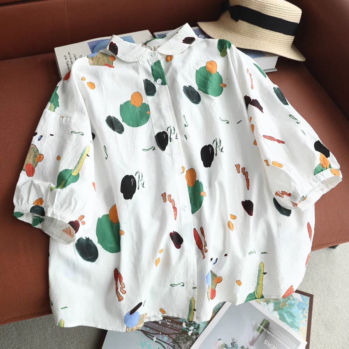 Camisa Extra Grande con Estamp - Vintage Fashion In Japan reseña y precio