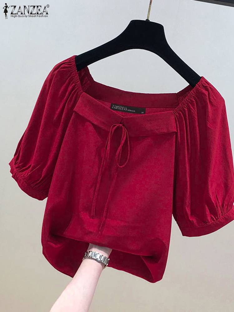 ZANZEA-Blusa lisa de estilo co - Vintage Fashion Style Female reseña y precio