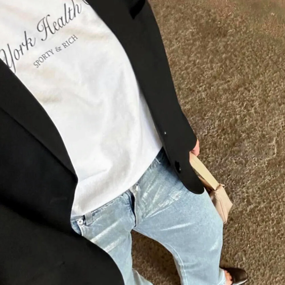 Camiseta con estampado de letr - Vintage Fashion York reseña y precio